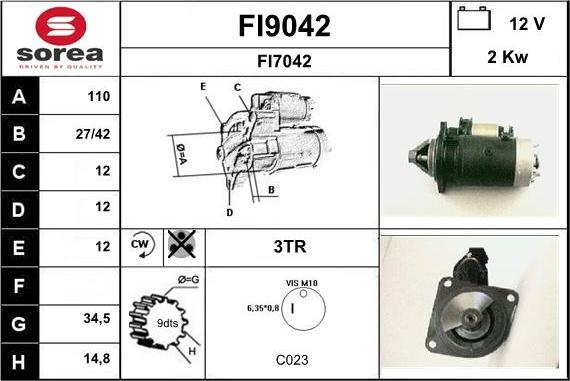 SNRA FI9042 - Стартер vvparts.bg