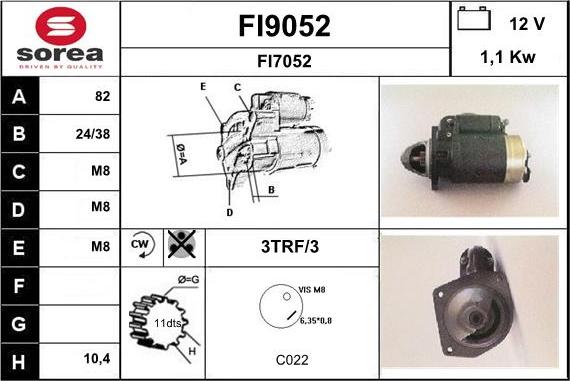 SNRA FI9052 - Стартер vvparts.bg