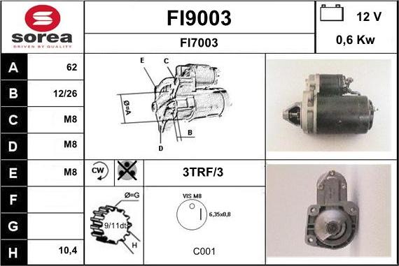 SNRA FI9003 - Стартер vvparts.bg