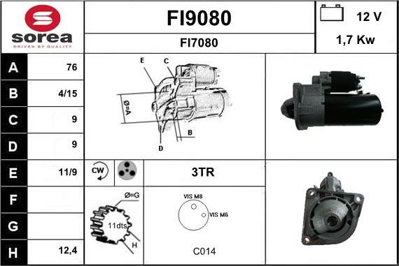 SNRA FI9080 - Стартер vvparts.bg