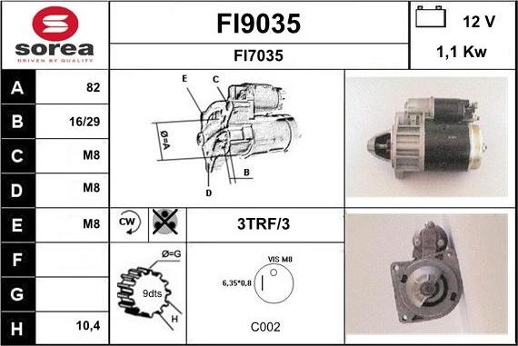 SNRA FI9035 - Стартер vvparts.bg