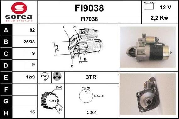 SNRA FI9038 - Стартер vvparts.bg