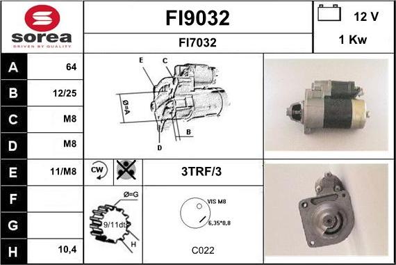 SNRA FI9032 - Стартер vvparts.bg