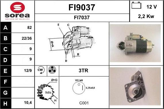 SNRA FI9037 - Стартер vvparts.bg