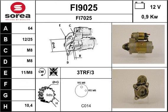 SNRA FI9025 - Стартер vvparts.bg