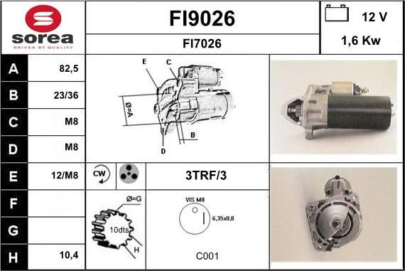 SNRA FI9026 - Стартер vvparts.bg