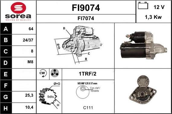 SNRA FI9074 - Стартер vvparts.bg