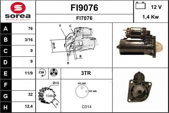 SNRA FI9076 - Стартер vvparts.bg