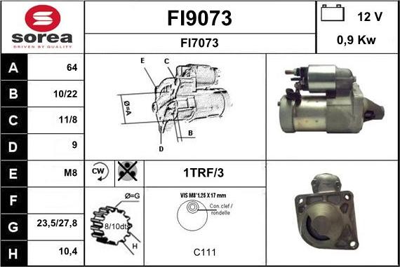 SNRA FI9073 - Стартер vvparts.bg