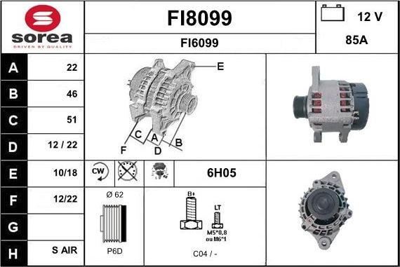 SNRA FI8099 - Генератор vvparts.bg