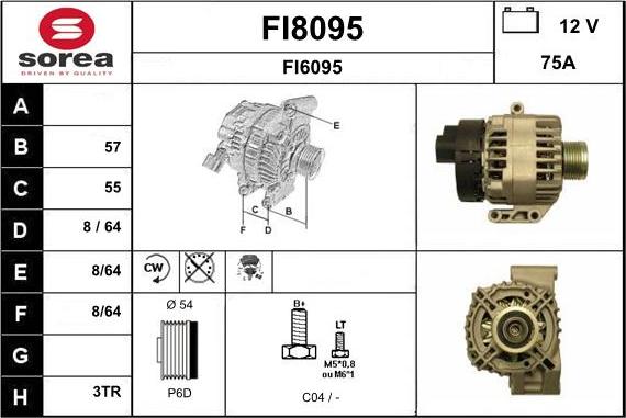 SNRA FI8095 - Генератор vvparts.bg