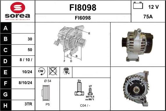 SNRA FI8098 - Генератор vvparts.bg