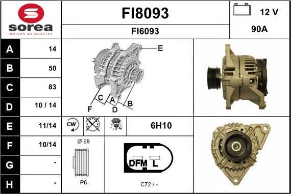 SNRA FI8093 - Генератор vvparts.bg