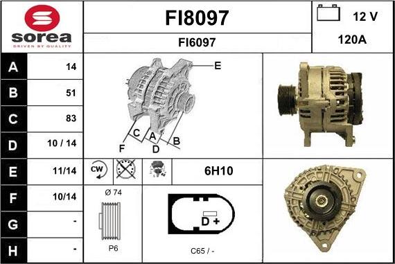 SNRA FI8097 - Генератор vvparts.bg