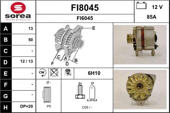 SNRA FI8045 - Генератор vvparts.bg