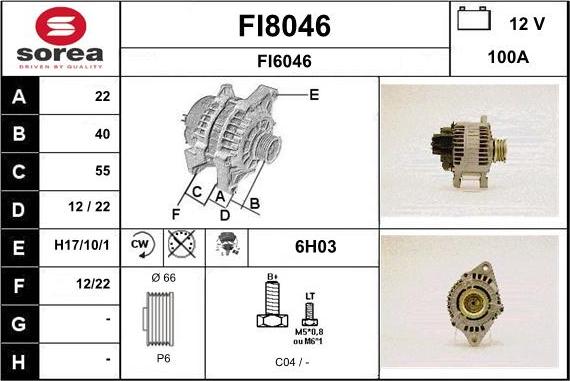 SNRA FI8046 - Генератор vvparts.bg