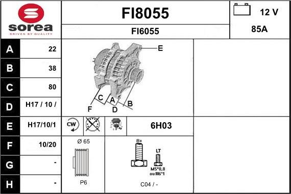 SNRA FI8055 - Генератор vvparts.bg