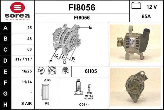 SNRA FI8056 - Генератор vvparts.bg