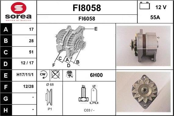 SNRA FI8058 - Генератор vvparts.bg