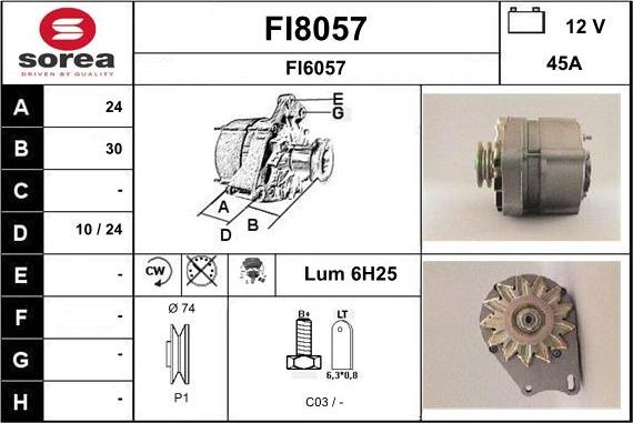 SNRA FI8057 - Генератор vvparts.bg