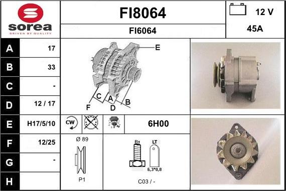 SNRA FI8064 - Генератор vvparts.bg