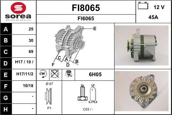 SNRA FI8065 - Генератор vvparts.bg