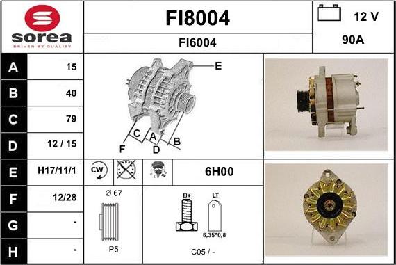 SNRA FI8004 - Генератор vvparts.bg