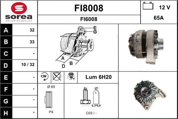 SNRA FI8008 - Генератор vvparts.bg