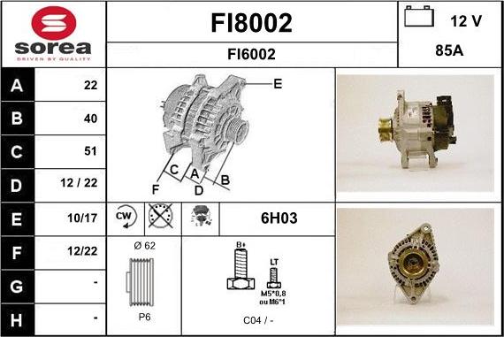 SNRA FI8002 - Генератор vvparts.bg