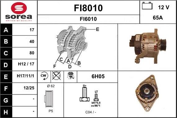 SNRA FI8010 - Генератор vvparts.bg