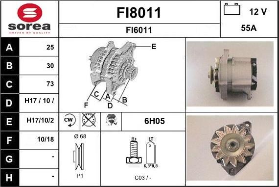 SNRA FI8011 - Генератор vvparts.bg