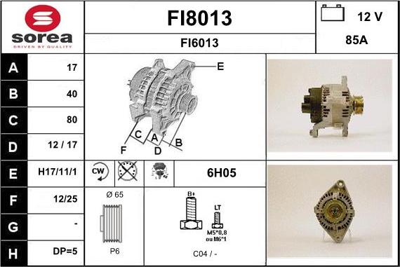 SNRA FI8013 - Генератор vvparts.bg