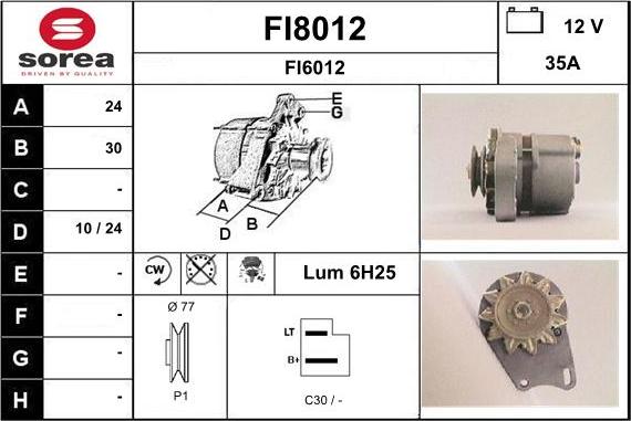 SNRA FI8012 - Генератор vvparts.bg