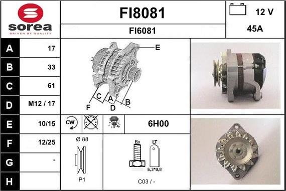 SNRA FI8081 - Генератор vvparts.bg