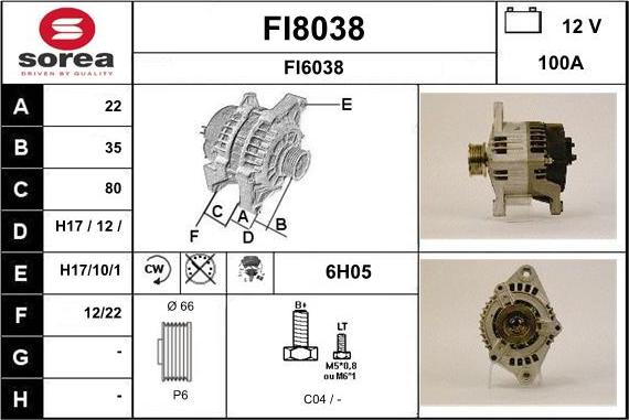 SNRA FI8038 - Генератор vvparts.bg