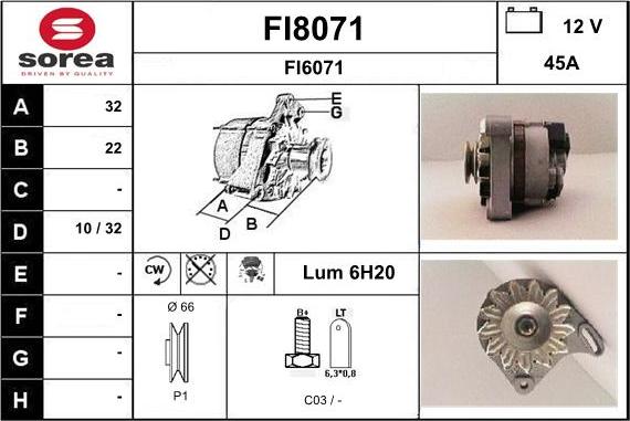 SNRA FI8071 - Генератор vvparts.bg