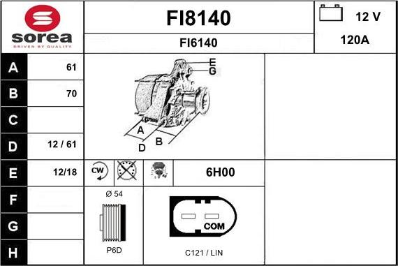 SNRA FI8140 - Генератор vvparts.bg