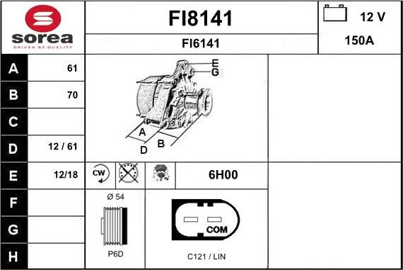 SNRA FI8141 - Генератор vvparts.bg