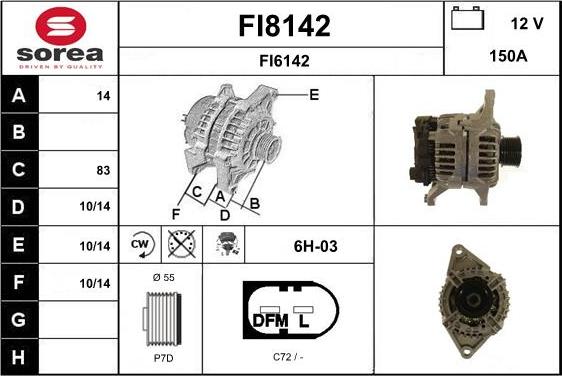 SNRA FI8142 - Генератор vvparts.bg