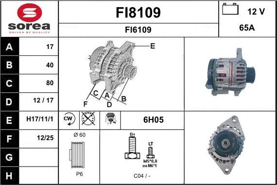 SNRA FI8109 - Генератор vvparts.bg