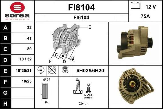 SNRA FI8104 - Генератор vvparts.bg