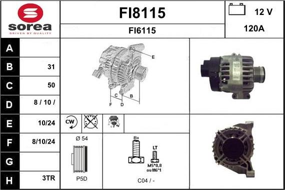 SNRA FI8115 - Генератор vvparts.bg