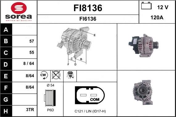 SNRA FI8136 - Генератор vvparts.bg