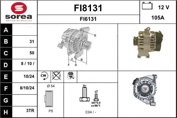 SNRA FI8131 - Генератор vvparts.bg