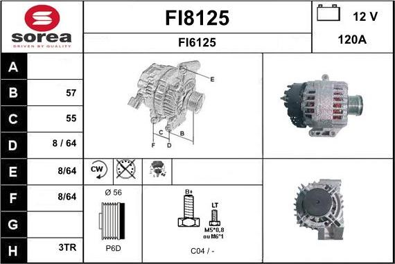 SNRA FI8125 - Генератор vvparts.bg