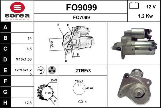 SNRA FO9099 - Стартер vvparts.bg