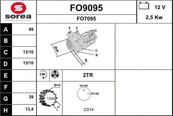 SNRA FO9095 - Стартер vvparts.bg