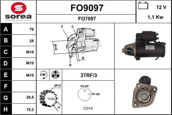 SNRA FO9097 - Стартер vvparts.bg