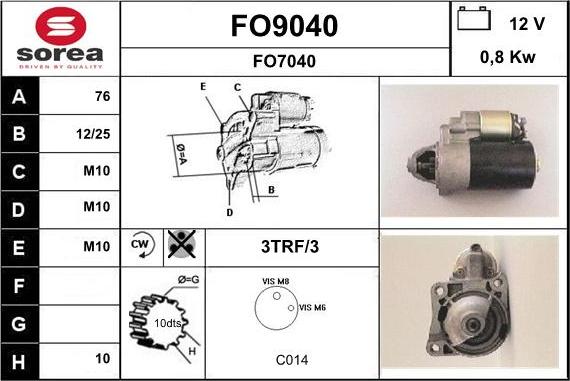 SNRA FO9040 - Стартер vvparts.bg