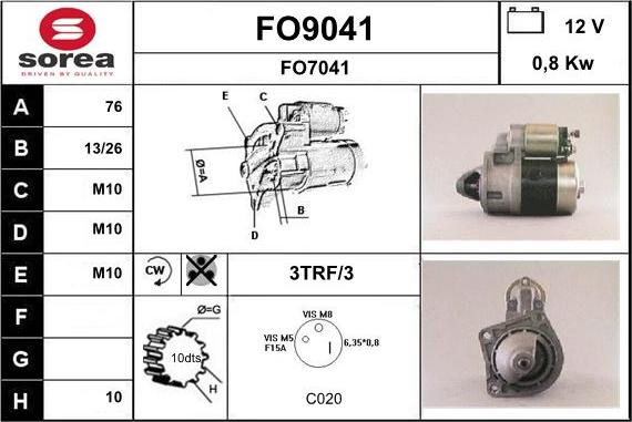 SNRA FO9041 - Стартер vvparts.bg